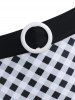 O Ring Gingham High Rise Swim Bottom -  