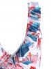 Polka Dot Flower Ruffle Cross One-piece Swimsuit -  