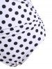 Polka Dot Flower Ruffle Cross One-piece Swimsuit -  
