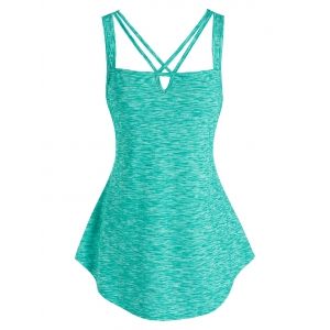 

Crisscross Space Dye Tank Top, Green