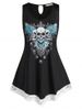Plus Size Skull Wings Print Gothic Tank Top -  