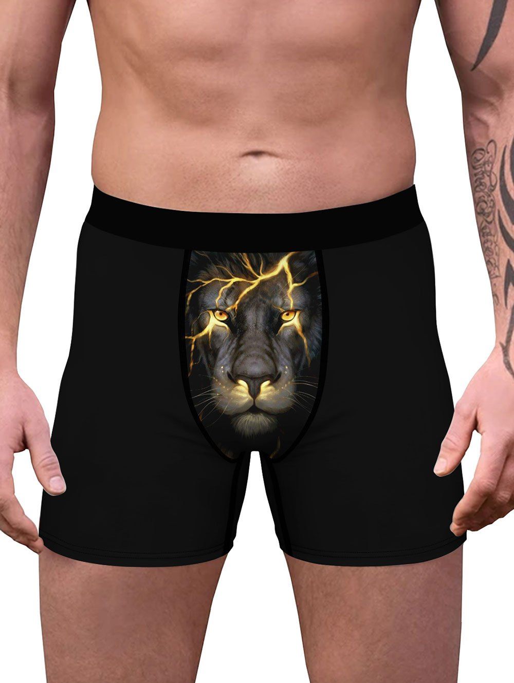 

Lion 3D Print Boxers, Black