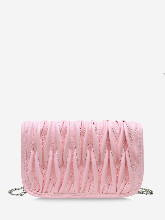 

Pleated Chain Cover Crossbody Bag, Pig pink