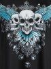 Plus Size Skull Wings Print Gothic Tank Top -  