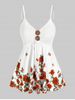 Butterfly Rose Printed Cami Tank Top -  