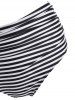 Lace Up Sunflower Striped Tummy Control Tankini Swimwear -  