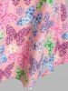 Plus Size Sleeveless Ombre Color Butterfly Print Blouse -  