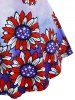 Plus Size Crisscross Tie Dye Flower Print Tank Top -  