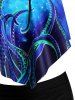 Flounce Overlay Tummy Control Octopus Print Tankini Swimwear -  