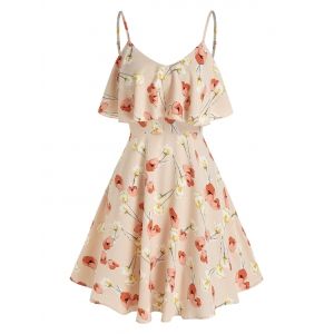 

Floral Flounce Print Slip Sundress, Light yellow