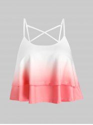 Gradient Layered Crop Cami Tank Top -  
