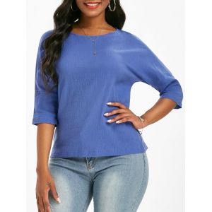 

Dolman Sleeve Solid Blouse, Light blue