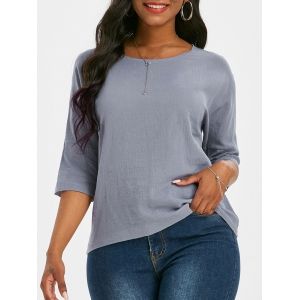 

Dolman Sleeve Solid Blouse, Gray