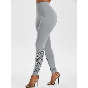 

High Waisted LOVE Tape Skinny Pants, Light gray