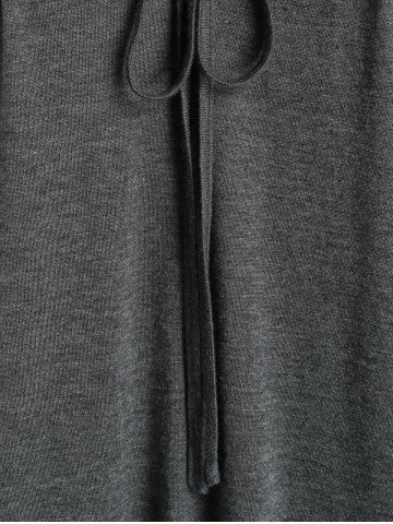 Plus Size Front Tie Embroidered Tee