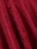 Lace Sequined Plunging Surplice Dress -  