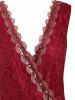 Lace Sequined Plunging Surplice Dress -  