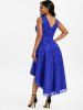 Lace Sequined Plunging Surplice Dress -  