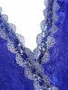 Lace Sequined Plunging Surplice Dress -  