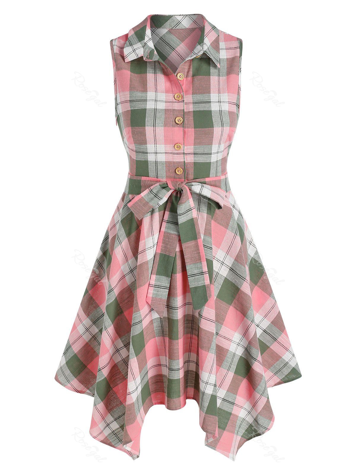 plaid handkerchief dress