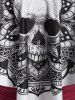 Skull Flower Print Criss-cross Padded Tankini Set -  