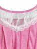 Plus Size Lace Panel Pleated Cami Nightdress -  