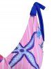 Marine Striped Tie Shoulder High Rise Tankini Swimwear -  