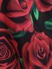 Lace Panel Flower Print V Back Dress -  
