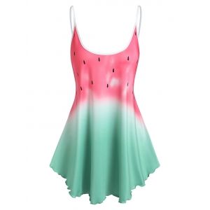 

Ombre Watermelon Pattern Cami Tank Top, Light green