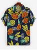 Tropical Leaves Print Short Sleeve Shirt -  