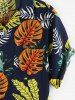 Tropical Leaves Print Short Sleeve Shirt -  