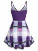 Plus Size Checked Flounce Cami Tank Top -  