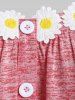 Daisy Applique Buttons Tank Top -  