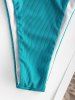 Ribbed One Shoulder Underwire Thong Bikini Swimwear -  