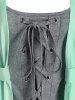 2 In 1 Lace Up Colorblock Top -  