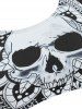 Skull Flower Print O Ring Tank Bikini Top -  
