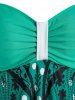 Plus Size Paisley Polka Dot Print Padded Modest Tankini Set -  