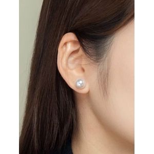 

Faux Pearl Brief Stud Earrings, Silver