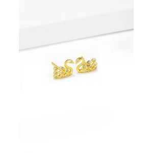 

Rhinestone Swan Shape Stud Earrings, White