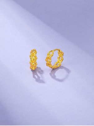 Hollow Out Link Chain Shape Small Hoop Earrings