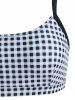 Maillot de Bain Bikini Bandeau à Taille Haute en Vichy - Noir XL