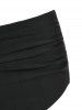 Ensemble de Tankini Découpé à Imprimé Feuille à Ourlet Pointu - Multi XXXL