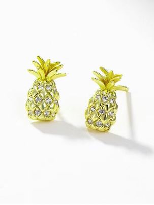 Pineapple Shape Zircon Inlaid Stud Earrings