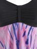 Plus Size Tie Dye Guipure Lace Skirted Modest Tankini Swimwear -  