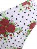 Maillot de Bain Bikini Fleur à Une Epaule à Pois à Volants - Rouge foncé M