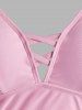 Ensemble de Bikini Sirène à Bretelle Croisé à Imprimé Licorne - Rose clair XL
