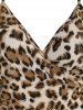 Asymmetrical Leopard Print Wrap Cami Top -  