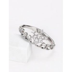 

Hollow Crown Shape Rhinestone Ring, Silver