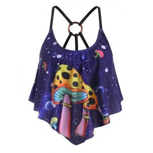 

Mushroom Planet Flounces Strappy O-ring Swim Top, Multi