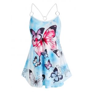 

Plus Size Butterfly Printed Cami Tank Top, Multi